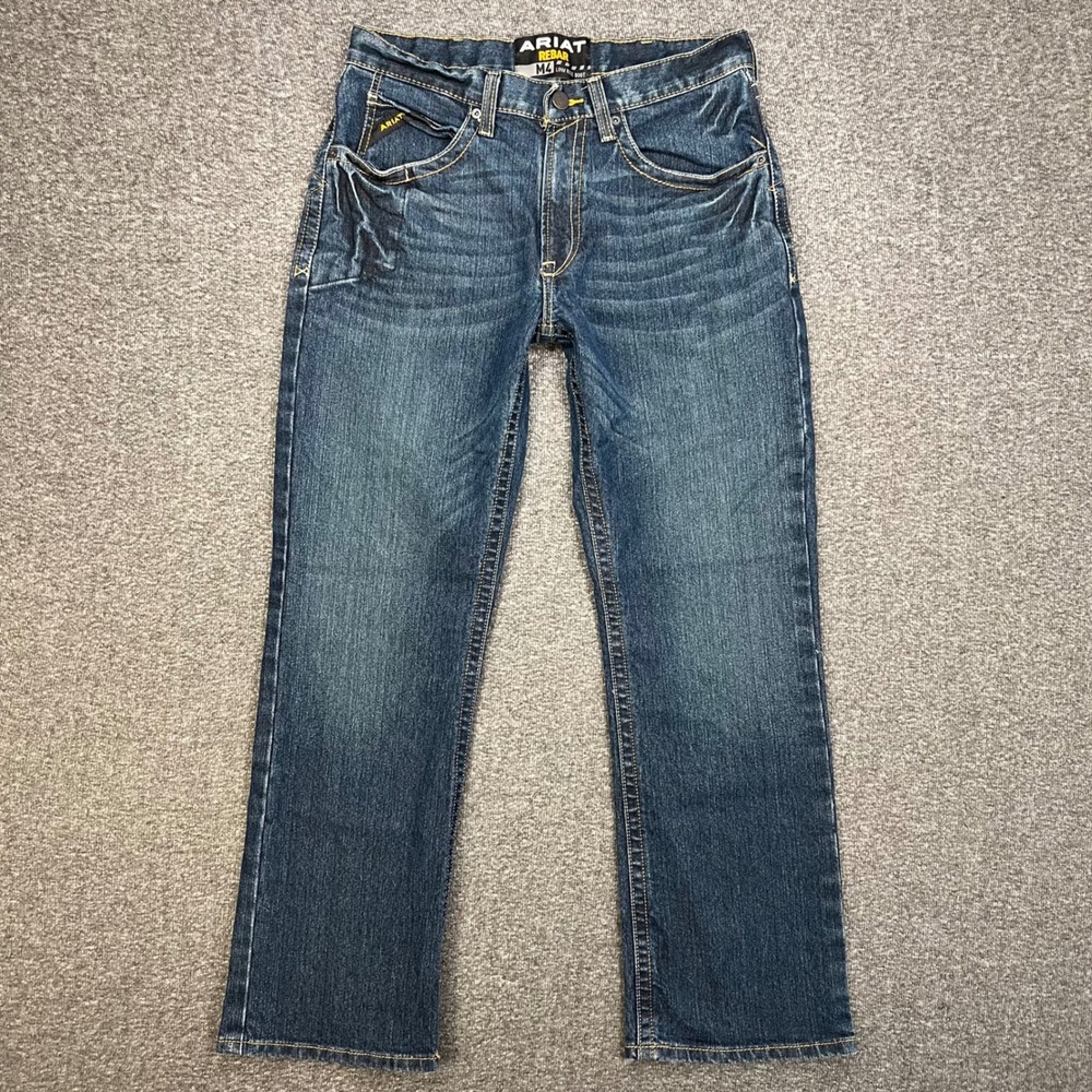 Ariat Rebar M4 Jeans Mens 32x30 Grunge Bootcut Workwear Low Rise Rodeo Cowboy